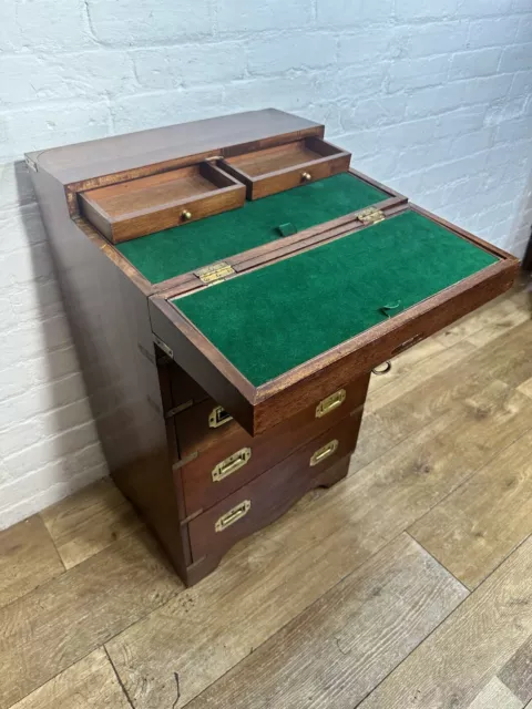 Military Campaign Chest Secretaire Desk . Free Delivery Available 3