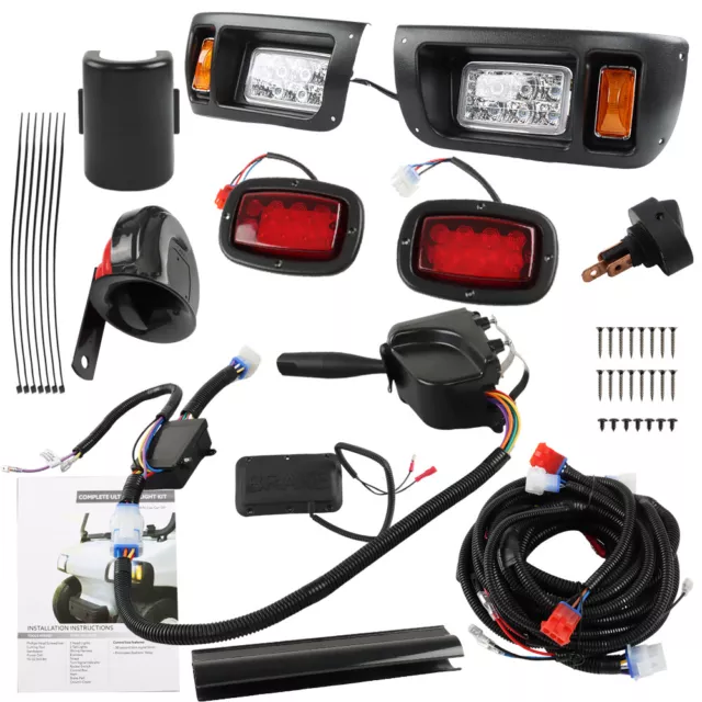 Golf Cart LED Headlight Tail Light Kit For Club Car DS 1993-Up 12V Street Legal