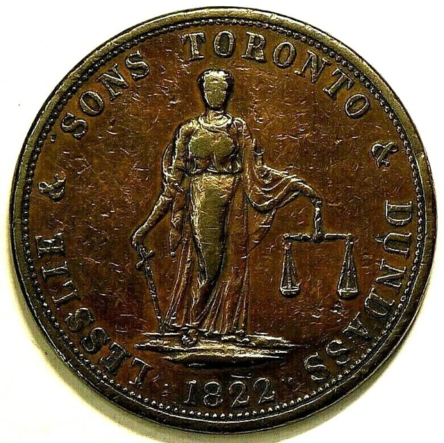 1822 Upper Canada Colonial Token UC 3 Lesslie & Sons #6728