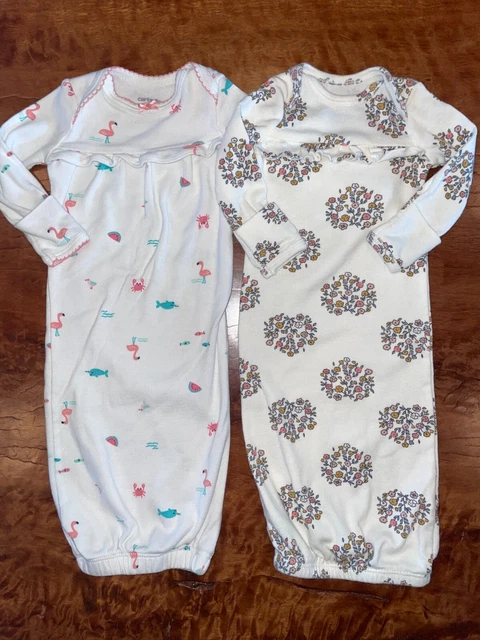 Carters Baby Girl Preemie Lot Bundle Gowns Outfit Sleep Sack Reborn Doll Clothes