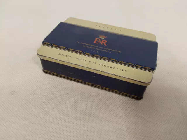 Players Navy Cut Tin Queen Elizabeth Coronation Tin 1953 For Medium Cigarettes