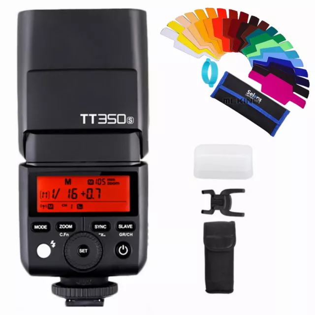 Godox Mini TT350S 2.4G TTL Kamerablitz Speedlite für Sony Kamera + Gelfilter