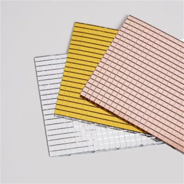 100x4cm Grid 1meter Self-Adhesive Square Glass Mosaic Tiles Mosaic Sheets