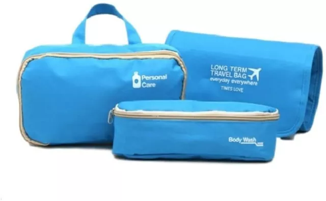 3 in 1 Hanging Toiletry Wash Bag. Travel Storage Toothbrush Makeup Cosmetic Case
