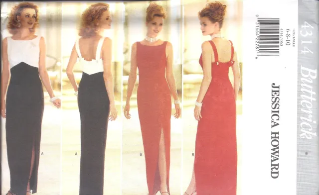 UNCUT Butterick Vintage Sewing Pattern Misses Evening Gown Dress 4314 Easy OOP