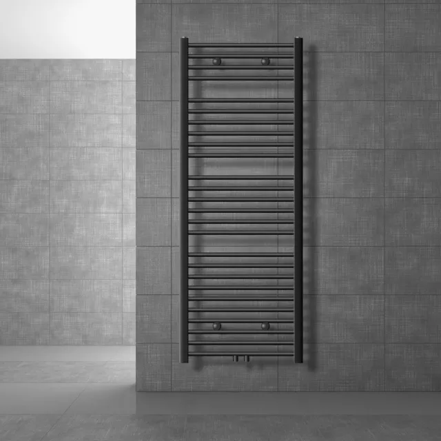 Radiateur salle de bain Sahara avec raccord central sèche-serviettes anthracite