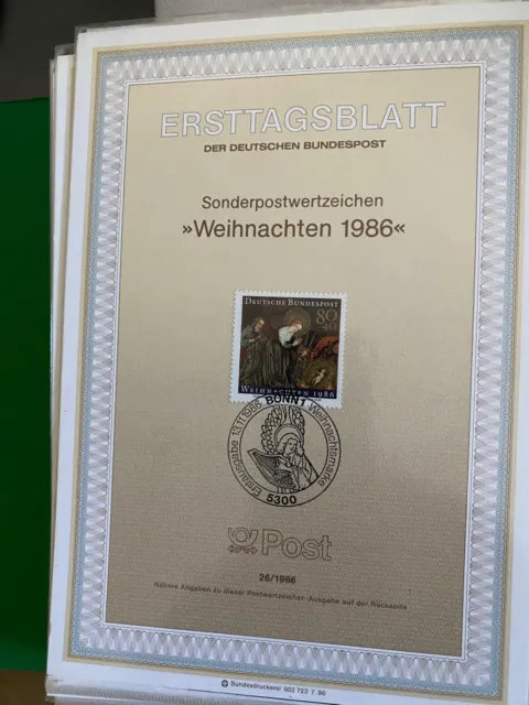 1986 komplett ETB 39 Blätter Ersttagsblatt Sonderpostwertzeichen Deutsche Post 