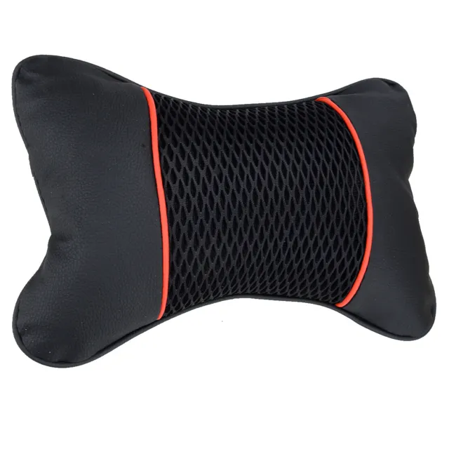 1x Car Seat Headrest Head Pillow Pad Neck Rest Support Cushion Bone Shape PU