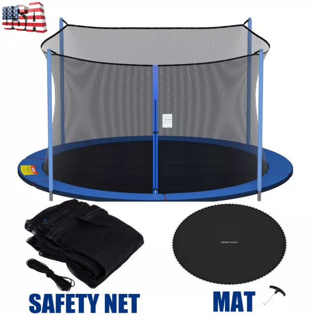 12 13 14 15FT Trampoline Jumping Mat Safety Enclosure Surround Net Replacement