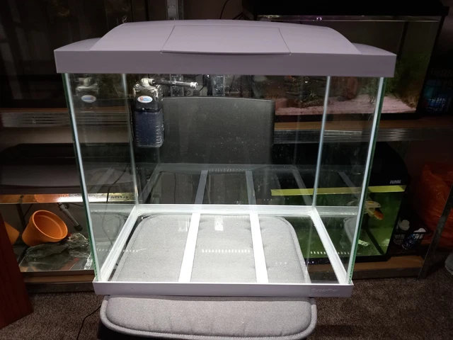 READY TO FILL White Superfish Start 50 Aquarium Fish Tank 45L Filter & Light Inc
