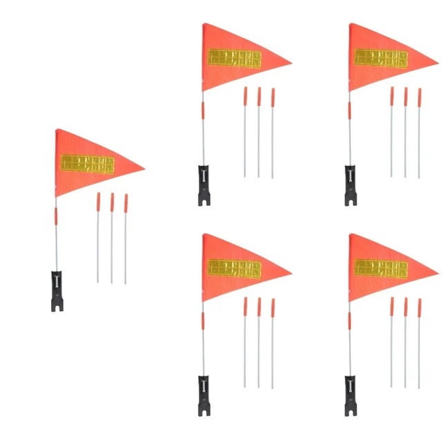 5 ensembles Drapeau de sécurité pour enfants drapeau de vélo avec mât