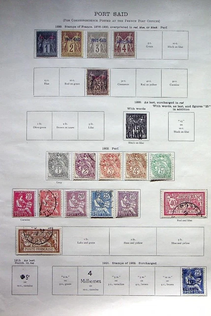PORT SAID: 1899-1921 Examples - Ex-Old Time Collection - Album Page (56788)