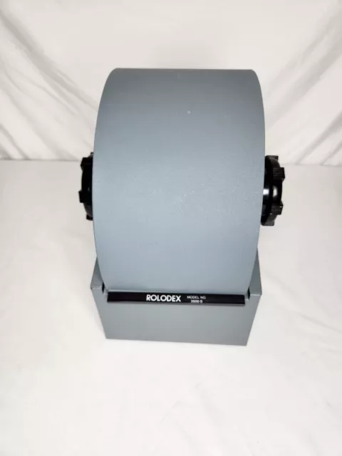 Vintage Rolodex Model 3500-S BLACK Metal Card File Excellent