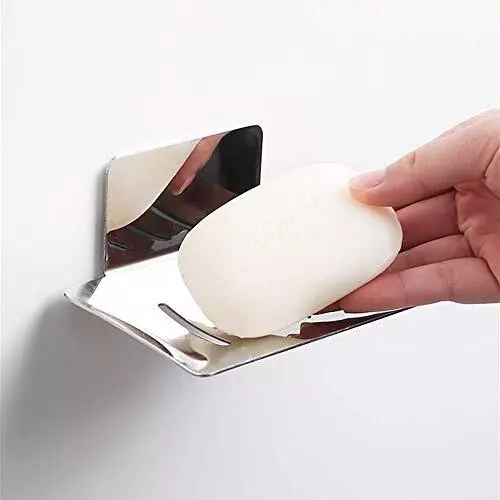 Wall Mounted Soap Holder Rustproof Sponge Holder for Bathroom Kitchen, Chrome