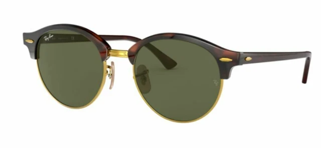 Ray-Ban Occhiali da Sole Donna Uomo RB4246 990 51mm Clubround Havana Marroni