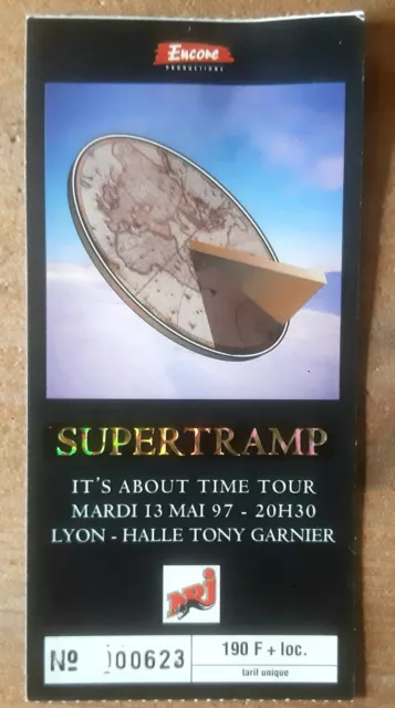 ticket billet used stub place concert SUPERTRAMP 1997 Lyon FRANCE