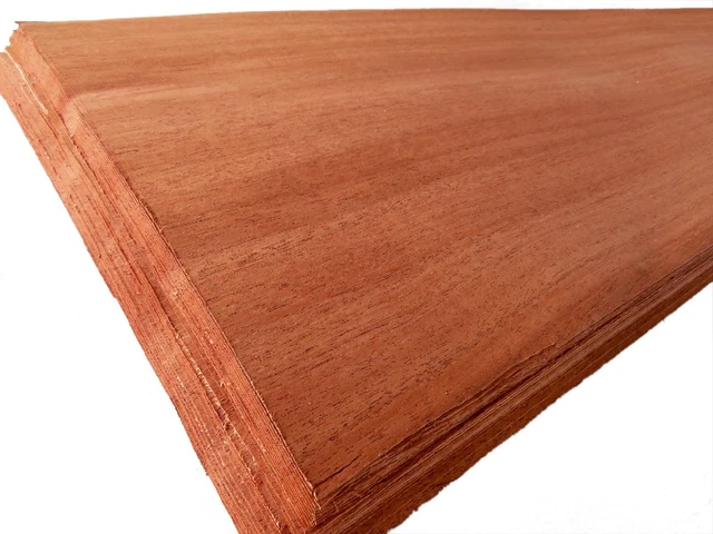 16x afrikanisches MAHAGONI KHAYA "Acajou" FURNIER EDELHOLZ Leiste Design Platten