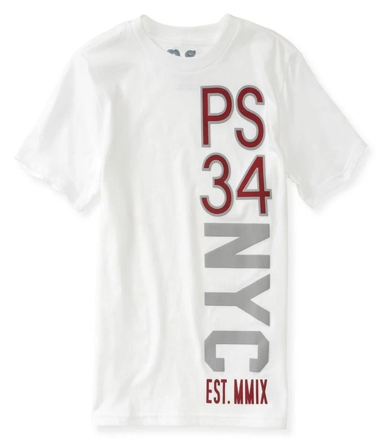 Aeropostale Boys 34 NYC Graphic T-Shirt, White, 5