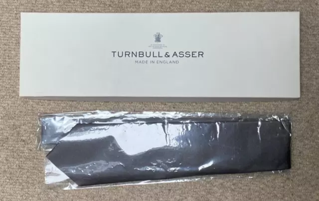 Turnbull and Asser Classic 100% Silk Grey Tie in Original Packaging