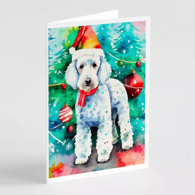 Bedlington Terrier Christmas Greeting Cards and Envelopes Pack of 8 DAC3357GCA7P