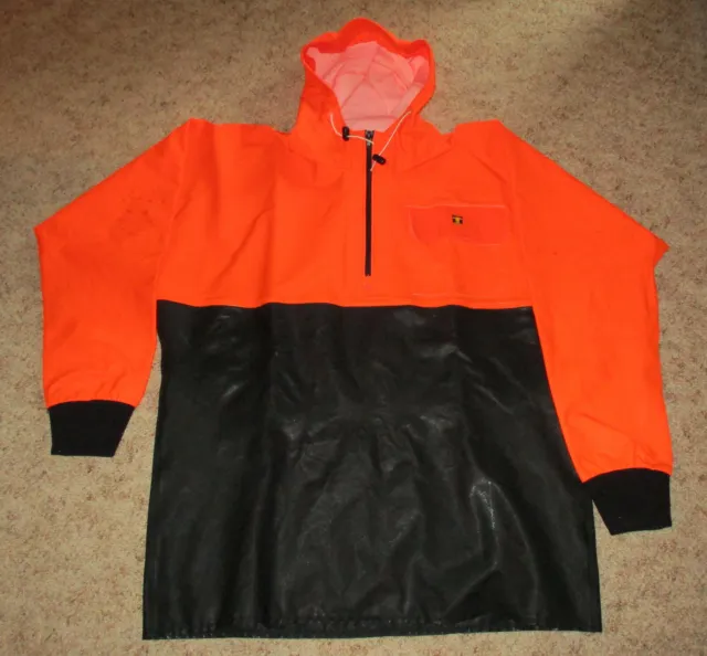 GUY COTTEN  SMOCK  FRIESENNERZ  REGENJACKE  Gr. M  orange schwarz  REGENHOODY