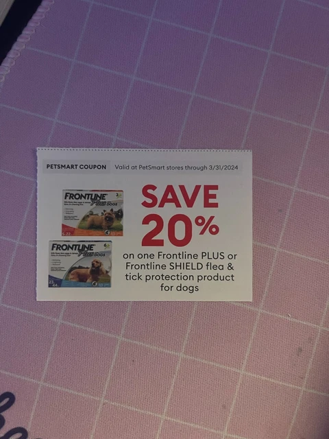 PETSMART COUPON Save 20 on one Frontline Plus 1.50 PicClick