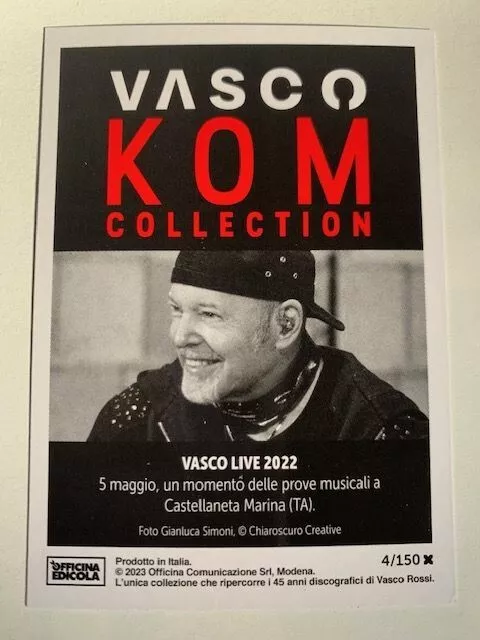 Mancolista Collezione Album VASCO KOM COLLECTION 2023 VASCO ROSSI CARD n° 4/150