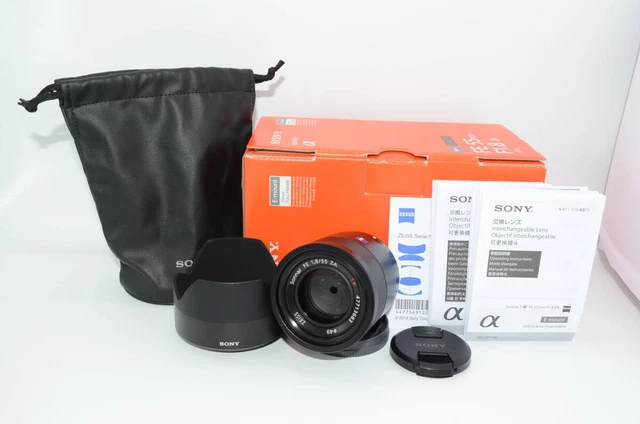 SONY SONNAR T* FE 55mm F1.8 ZA SEL55F18Z Prime Lens w/ Hood Pouch