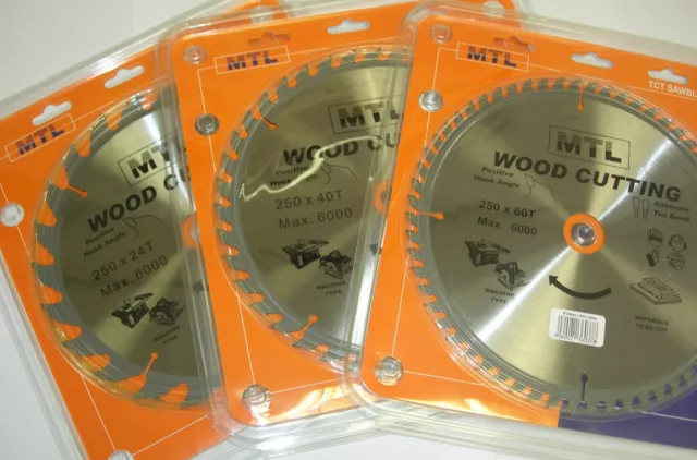 250mm Dia. MTL Brand TCT Circular Saw Blades For Wood Choose 24T/40T/60T/80T