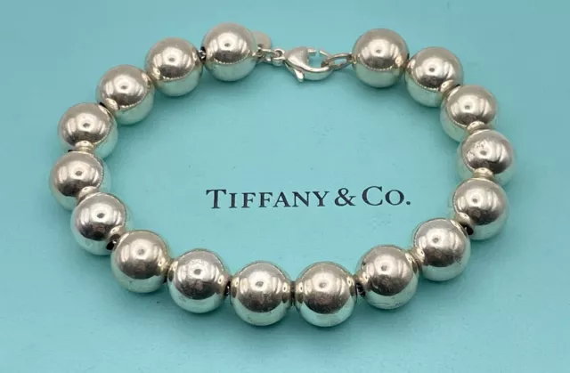 Beautiful Authentic Tiffany & Co 10mm Ball Sterling Silver Bracelet 7”