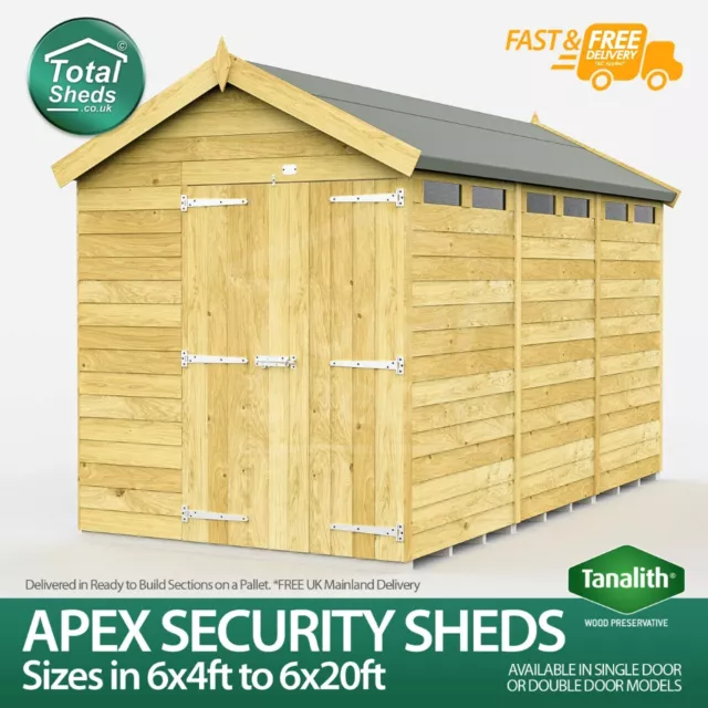 Total Sheds Apex Security Shed Pressure Treated Double Doors Fast & Free Del