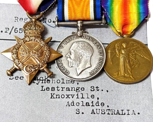 Wounded WW1 Royal naval Division Anson battalion medals KP656 Jonston Gallipoli