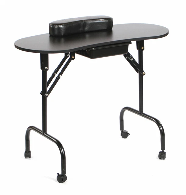 Urbanity Portable Pliable Mobile Ongles Manucure Beauté Salon Table Bureau Noir
