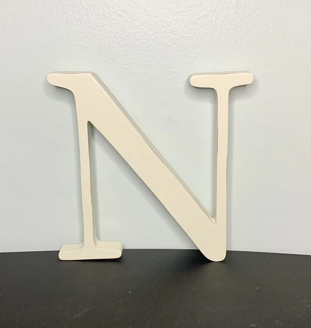 Pottery Barn Kids Oversized Uppercase Letter “N” Initial 8” Tall Ivory Hanging