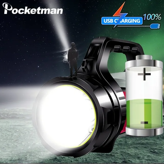 Most Powerful 80000LM LED Searchlight Flashlight Handle Spotlight Torch