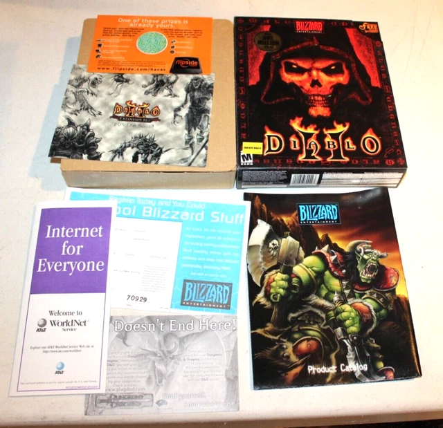 Diablo II 2 PC Big Box Only w/ catalog + Windows Mac Blizzard VTG PC Game HTF
