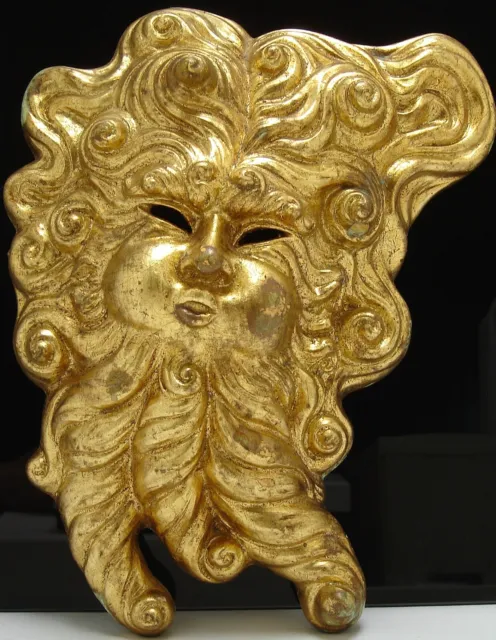 Venezianische Wandmaske Atelieur Garbin Silvia Italy vergoldet handgefertigt
