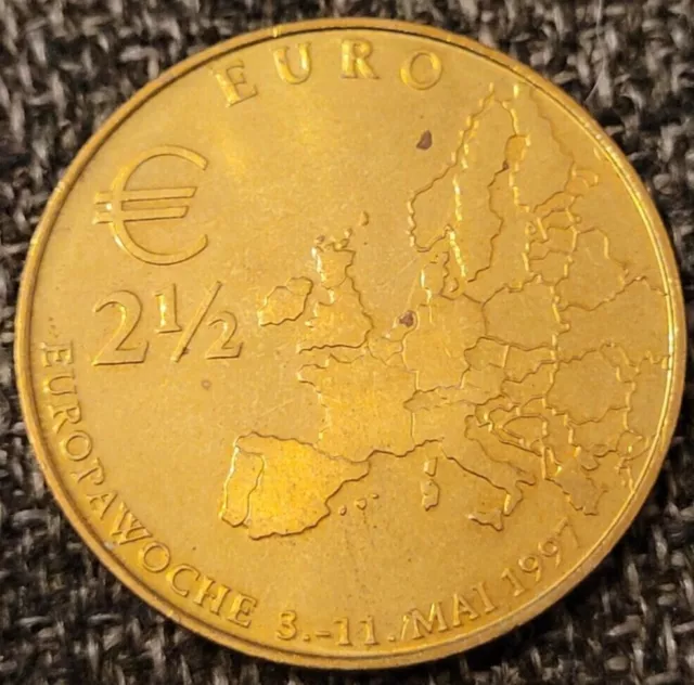 Münze Medaille Europawoche 1997 LBB 2 1/2 Euro Ø 31mm