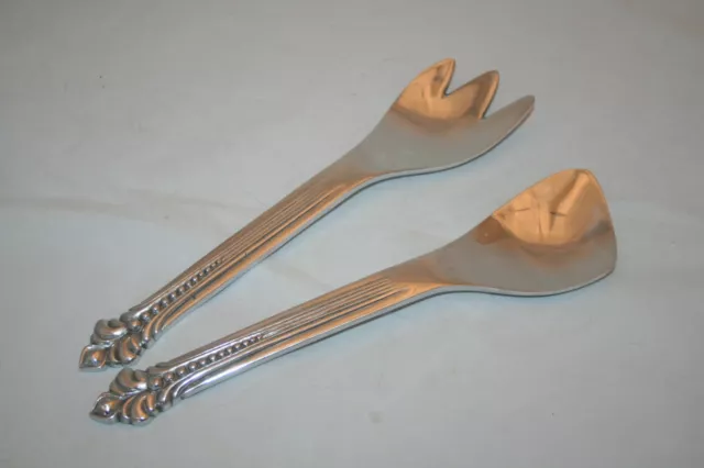 Wilton Armetale Belle Mont Salad Servers Fork & Spoon VGUC