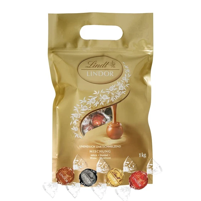 Cioccolatini Lindt Lindor palline di cioccolato mix 4 varietà snack 1 kg NUOVO MHD 11/23