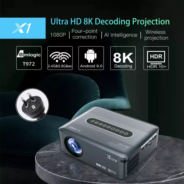 Ultra HD 8K 1080p Decoding Projection Android WiFi Movie Projector Home Cinema