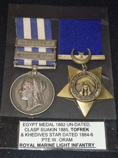 Victorian Egypt Campaign Medal Pair W Oram Pte R.m.l.i