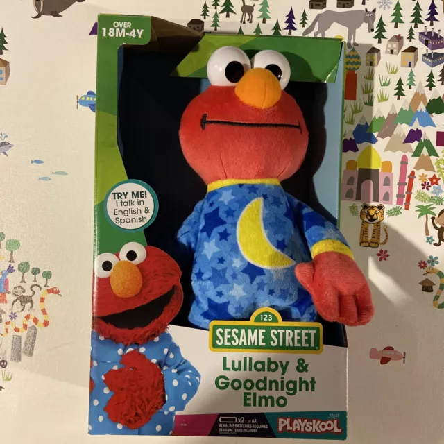 Sesame Street Lullaby & Good Night Elmo Speaks English & Spanish New