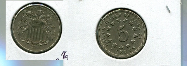 1868 Shield Nickel Type Coin Au 3375R