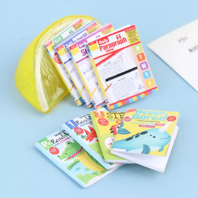 4Pcs 1:12 Dollhouse Miniature Excercise Books Paper Notebook Doll House Deco-QV
