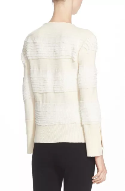 Alexander McQueen Ruffle Asymmetrical Wool Ivory Sweater NWT S  $1795 2