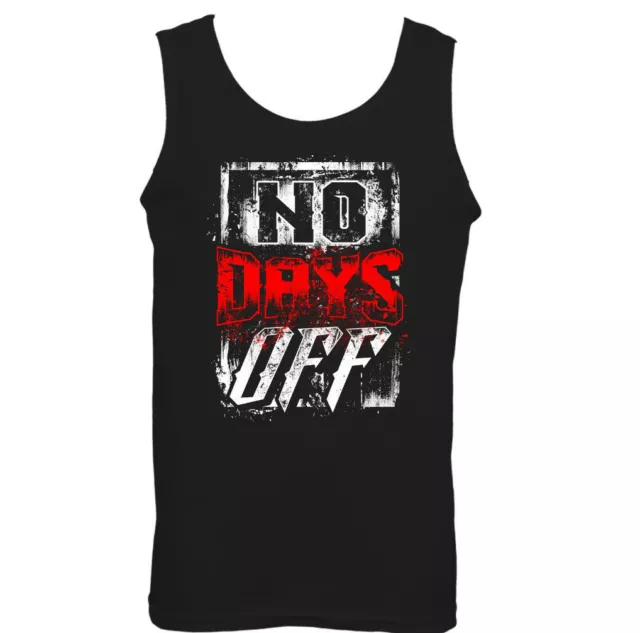 No Days Off Mens Funny Gym Vest Training Tank Top Bodybuilding Weightlifting MMA