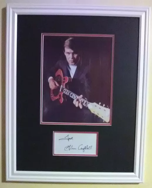 Glenn Campbell (1936-2017) / Autograph / Country Singer  & Actor / 14x18" Framed