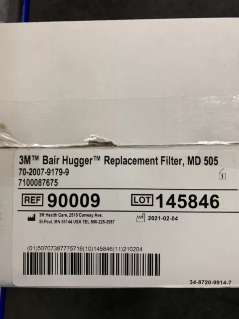 3M Bair Hugger Replacement Filter MD 505 REF 90009
