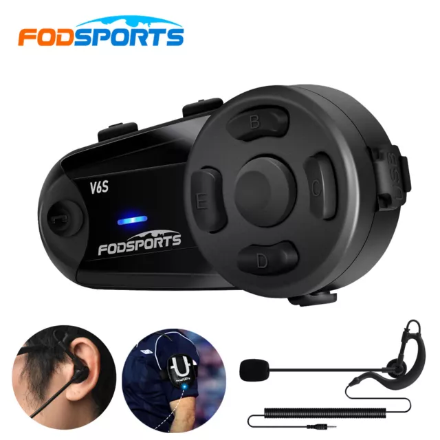 V6 S 1000m Bluetooth Intercom Headset with Earhook Earphone +Arm Bag FM Radio